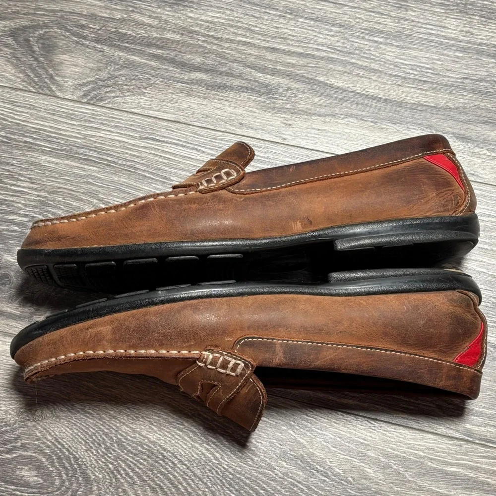 FootJoy Mens 12M Brown Leather Moc Toe Driving Loafer Golf Shoes 79011